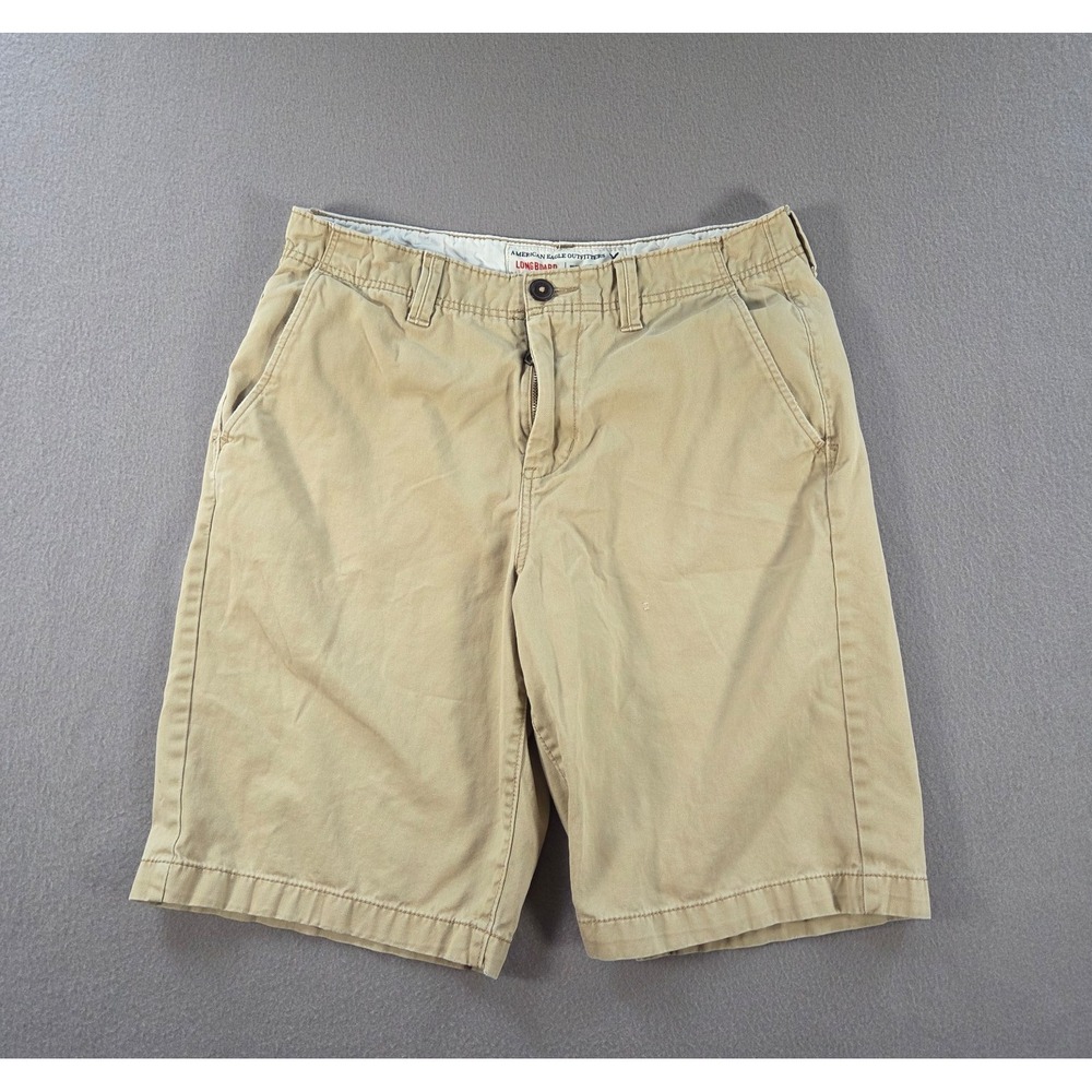 American Eagle Shorts Mens 32 Khaki Longboard Heavyweight Cotton Baggy 11"